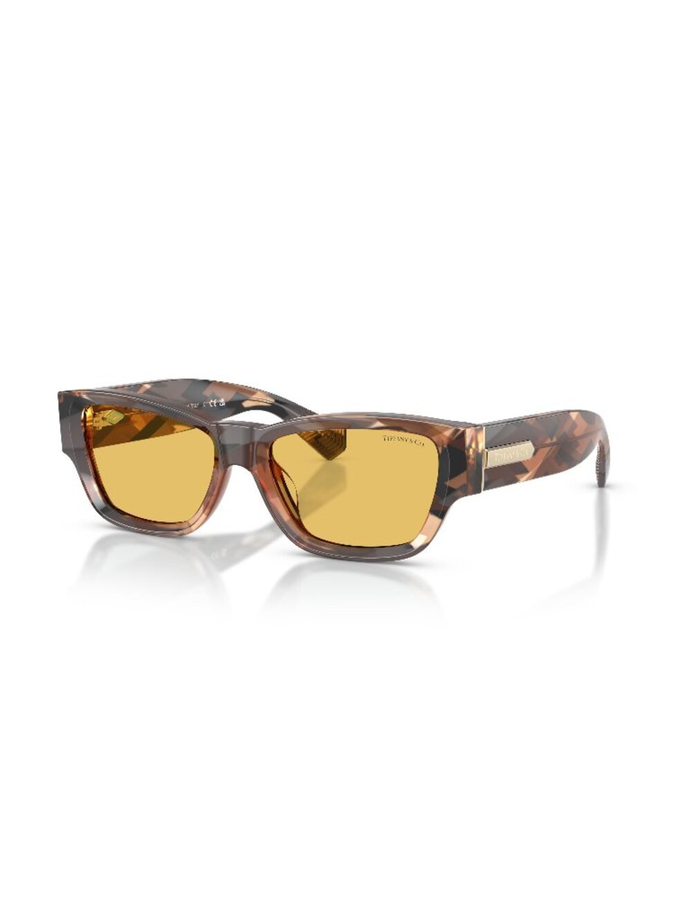 New Tiffany Women's Sunglasses Havana Yellow Lens Acetate Frame TF4265U 845485
